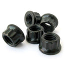 Engine Works 41482 Nuts 12-Point Flanged Steel Black Oxide 1/2 in.-20 RH Thread