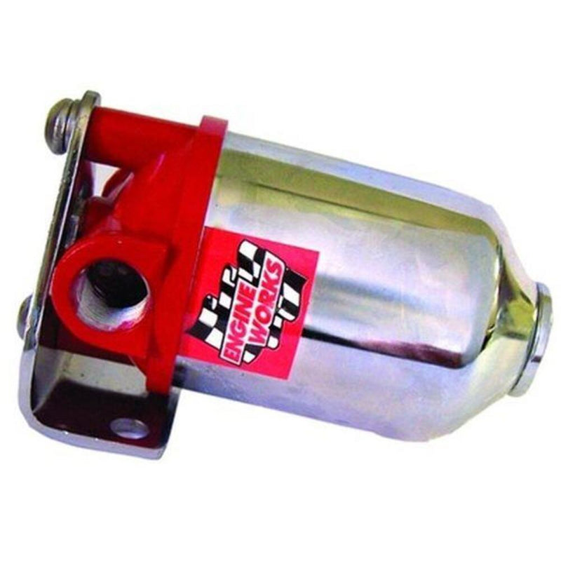 Engine Works 41711 Fuel Filter Canister Street/Strip Steel Chrome 3/8 in NPT