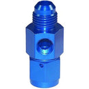 Engine Works 42006 Fitting Pressure Gauge Adapter Straight Aluminum Blue -6 AN M