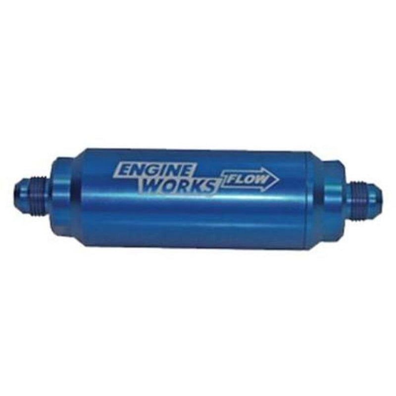 Engine Works 42780-BLUE Fuel Filter Inline Mount Billet Aluminum Blue Anodized