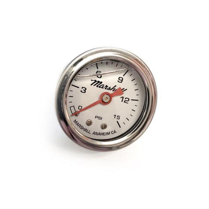 Engine Works 52200 Fuel Pressure Gauge, Liquid Filled 0-15 psi - White