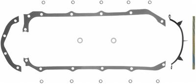 Fel-Pro 1814 Oil Pan Gasket Multi-Piece Rubber-Coated Fiber Pontiac 326-455
