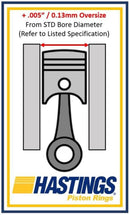 Hastings Piston Rings 2M4626005 Engine Piston Ring Set 8-Cyl Ring Set; Plasma