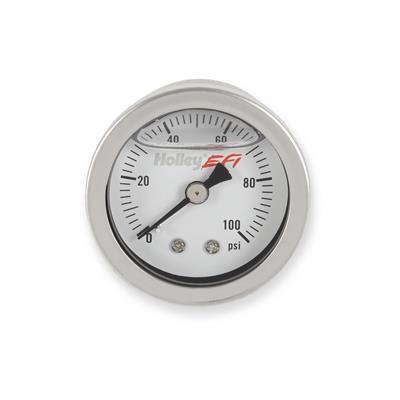 Holley EFI 26-507 Gauges EFI Fuel Pressure Analog Oil Filled 1.50 in. Diameter 0-100