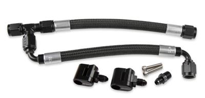 Holley 26-553 Coolant Crossovers LS Steam Vent Aluminum Black Fitting Nylon