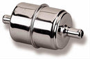 Holley 162-523 Fuel Filters Inline Chrome Steel 3/8 in. Hose Barb Inlet and