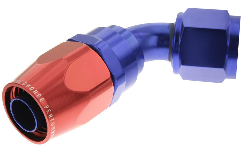 Redhorse Performance 1060-12-1 -12 60 degree female aluminum hose end - red&blue