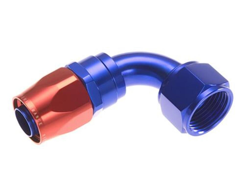Redhorse Performance 1090-08-1 -08 90 Degree Swivel-Seal Female Aluminum Hose End - Red & Blue