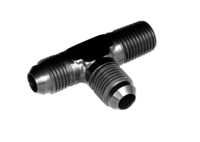 Redhorse Performance 826-06-04-2 -06 x -04 (1/4") Tee with Thread On The Run - Black