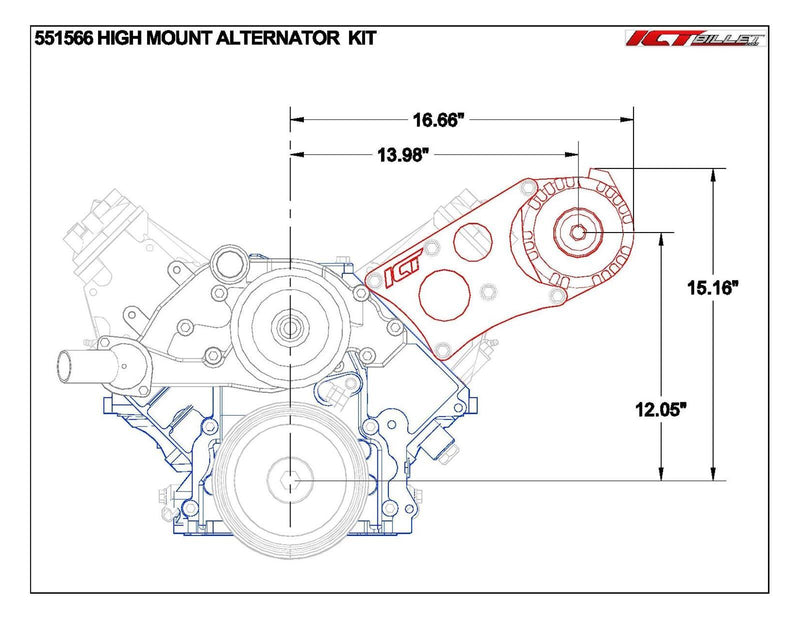 ICT Billet Alternator Brackets 551566-2