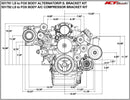 ICT Billet Alternator/Power Steering Bracket Kits 551791-3