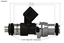 Injector Dynamics 1700.48.14.14.8 ID1700x, for BMW E90 / E92 / E93 M3 2007+, 14mm (grey) adapter top. Se
