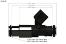 Injector Dynamics 1700.48.14.14B.8 ID1700x, for Dodge SRT-8/6.4L engines. 14mm (black) BOTTOM adaptor.