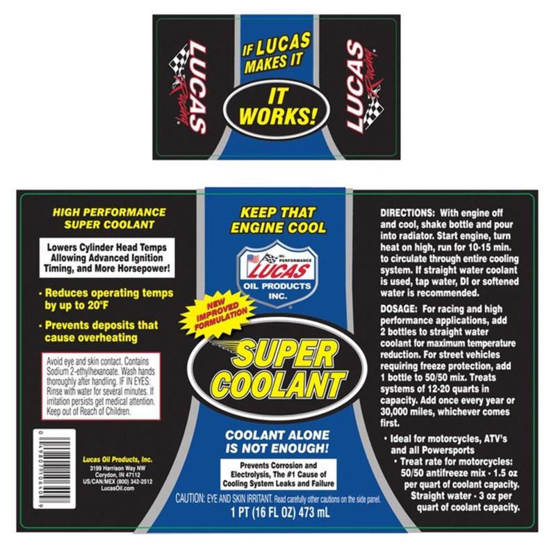 Lucas Oil 10640 Super Coolant, Radiator Coolant Additive - 16 oz