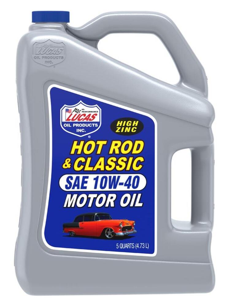 Lucas Oil 10683 Hot Rod & Classic Car Motor Oil SAE 10W-40, 5 Quart