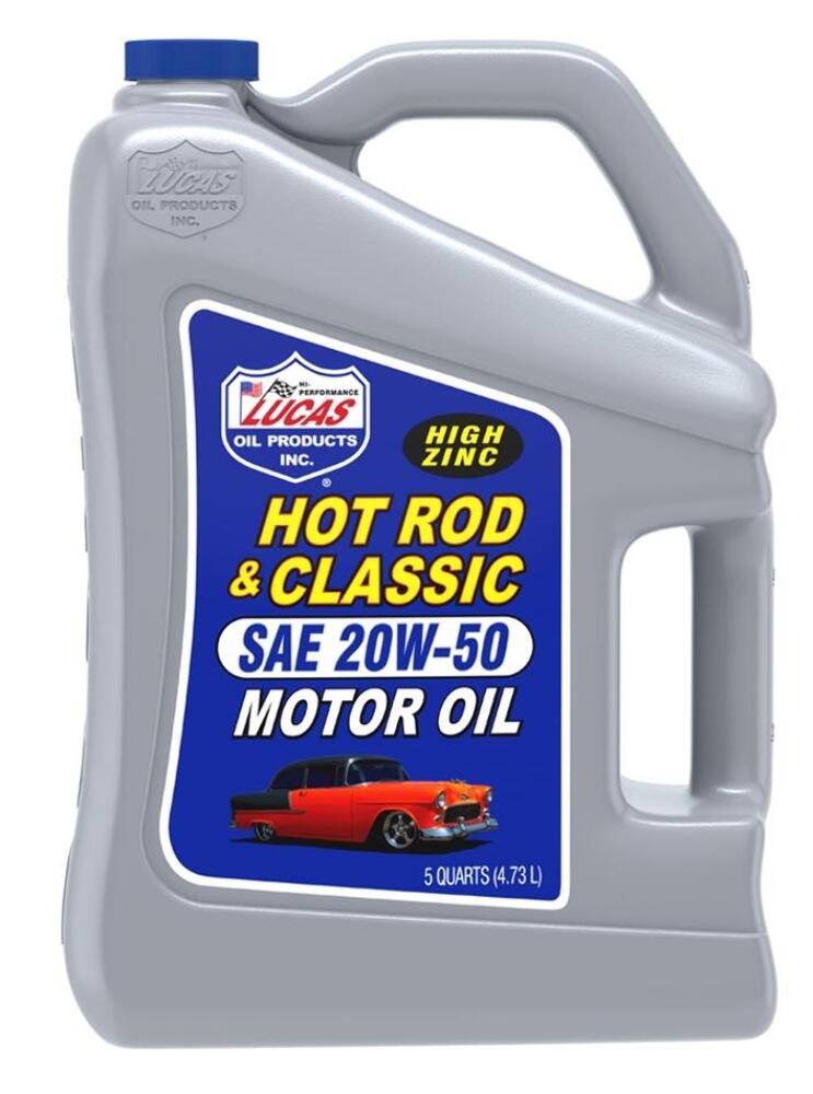 Lucas Oil 10684 Hot Rod & Classic Car Motor Oil SAE 20W-50, 5 Quart