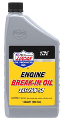 Lucas Oil 10635 High Zinc Engine Break-In Oil SAE 20W-50 - 1 Quart
