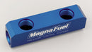 MagnaFuel MP-7600-02 Fuel Block Log-Type Billet Aluminum Blue Anodized -10 AN