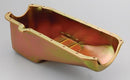 Milodon 30701 Oil Pan Steel Gold Iridite 5 qt. Chevy Small Block RH Dipstick