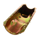 Milodon 30710 Steel, Gold Zinc Plated Stock Replacement Oil Pan BB Chevy