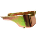 Milodon 30710 Steel, Gold Zinc Plated Stock Replacement Oil Pan BB Chevy