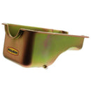Milodon 30720 Steel, Gold Zinc Plated Stock Replacement Oil Pan for Small Block Ford