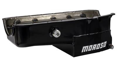 Moroso 21322 Oil Pan Circle Track Rear Sump Steel Black 7 qt. Chevy Small Block