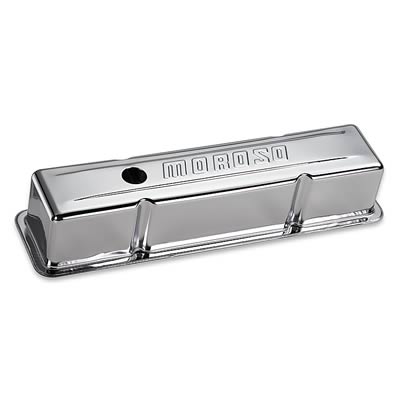 Moroso 68103 Valve Covers Tall Steel Chrome Moroso Logo Fits Chevy Small Block