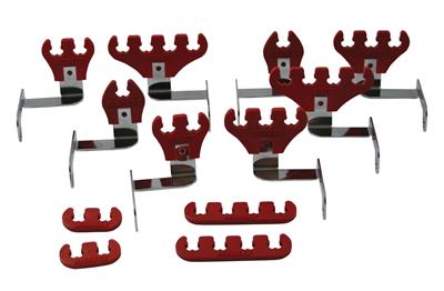 Moroso 72176 Ignition Wire Loom/Separator Vertical Steel/Polymer Chrome/Red