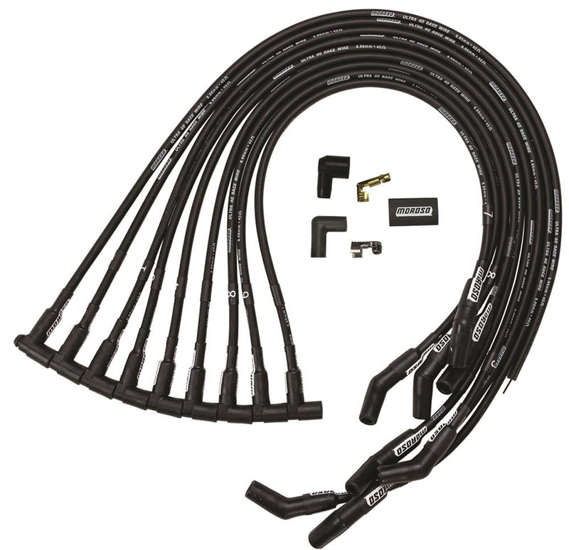 Moroso 73729 Ultra 40 Unsleeved Custom-Fit Wire Set, BB Chevy - Under Header