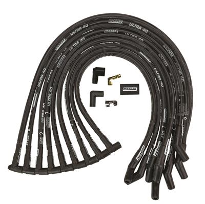 Moroso 73822 Spark Plug Wires Assembled Spiral Core 8.65mm Black Male/HEI 135