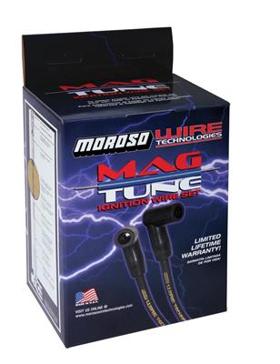Moroso 9766M Spark Plug Wires Mag-Tune Assembled HEI 90 degree Spiral Core Black