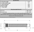 Moroso 46220 1/2"-20 x 3" Press-In Wheel Studs .563" Knurl