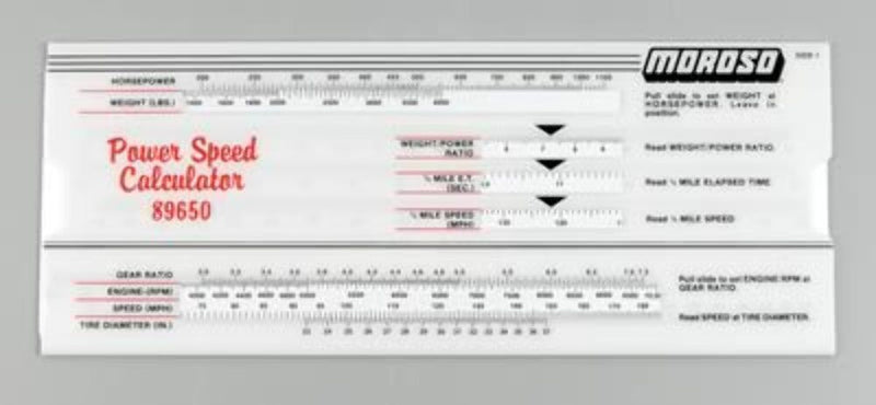 Moroso Power-Speed Calculators 89650