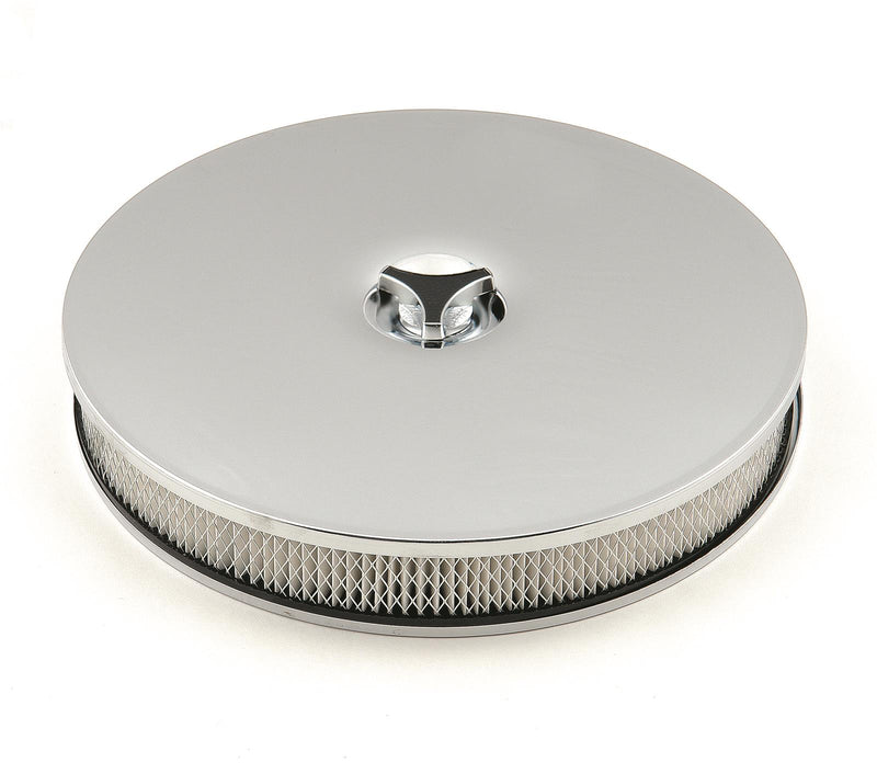 Mr. Gasket 4339 Low Rider Air Cleaner - 14" Diameter X 2" Tall - Chrome
