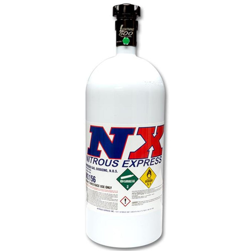 Nitrous Express 11100-6 Nitrous Oxide Bottle, 10lb - Lightning 500 Valve, -6AN