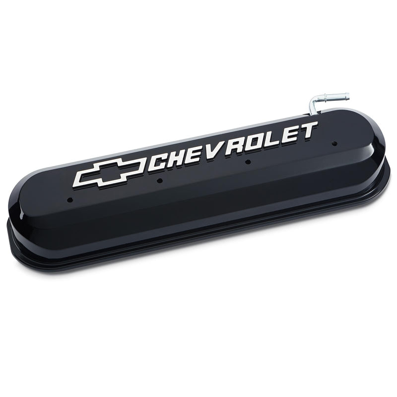 Proform 141-268 Liquid Black Slant Edge Diecast Aluminum Valve Covers, Fits Chevy LS
