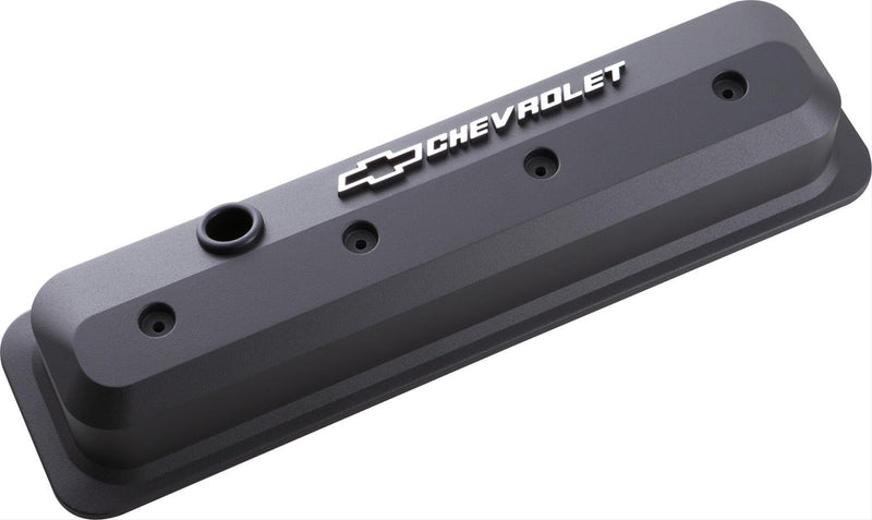 Proform 141-840 GM Licensed Slant Edge Valve Covers, Fits Chevy SB - Black