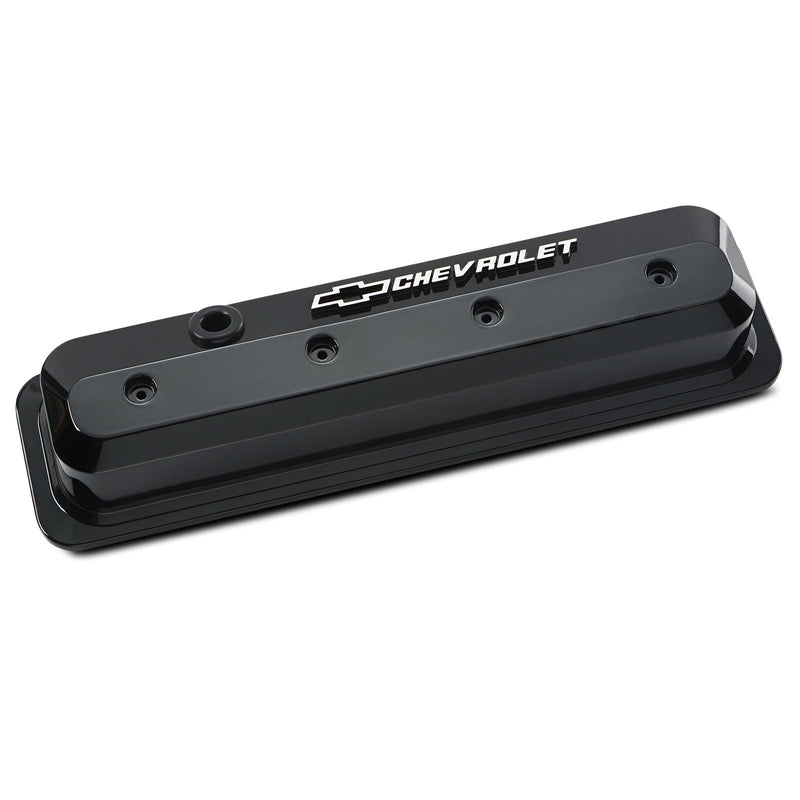 Proform 141-847 GM Licensed Slant Edge Valve Covers, Fits Chevy SB - Black
