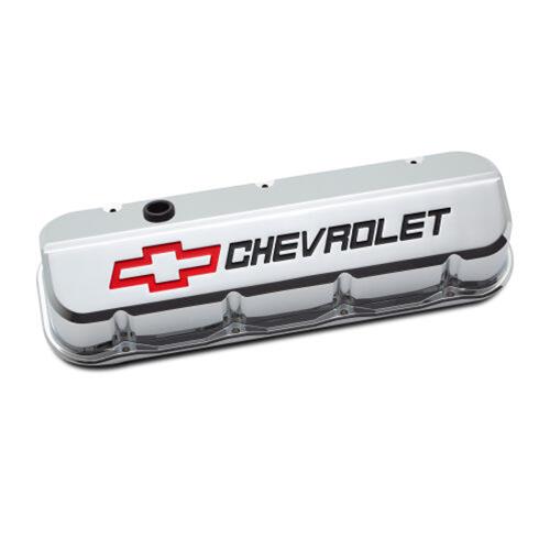 Proform 141-877 GM Licensed Slant Edge Valve Cover - Tall - Chrome