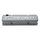 Proform 141-925 Slant-Edge Valve Covers, Chevy Bowtie - Gray Crinkle