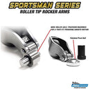 PRW 68302316 Sportsman Steel Roller Tip Rocker Arms, Fits Ford - 1.6 Ratio