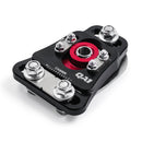 QA1 CC110 Caster/Camber Plates - Strut - Independent Caster/Camber Adjustment - Aluminum - Black/Red Anodized - Ford Mustang 1979-89 - Kit