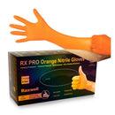 Raxwell RX50007 PRO Diamond Grip Orange Nitrile Gloves, 8.5mil, 1-Box (100 CT.) - Medium