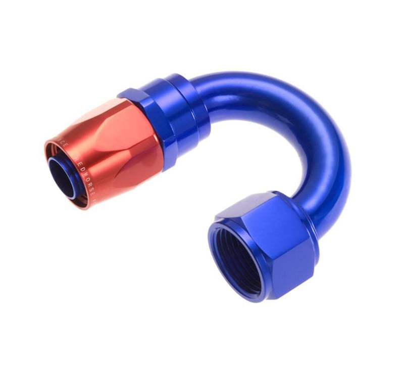 Redhorse Performance 1180-16-1 -16 180 degree female aluminum hose end - red&blue