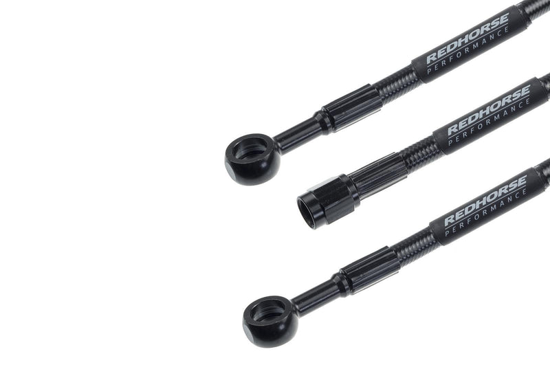 Redhorse Performance 3402-03-12 Straight -3 to straight Banjo -3 12" Pre-Assembled brake line - black