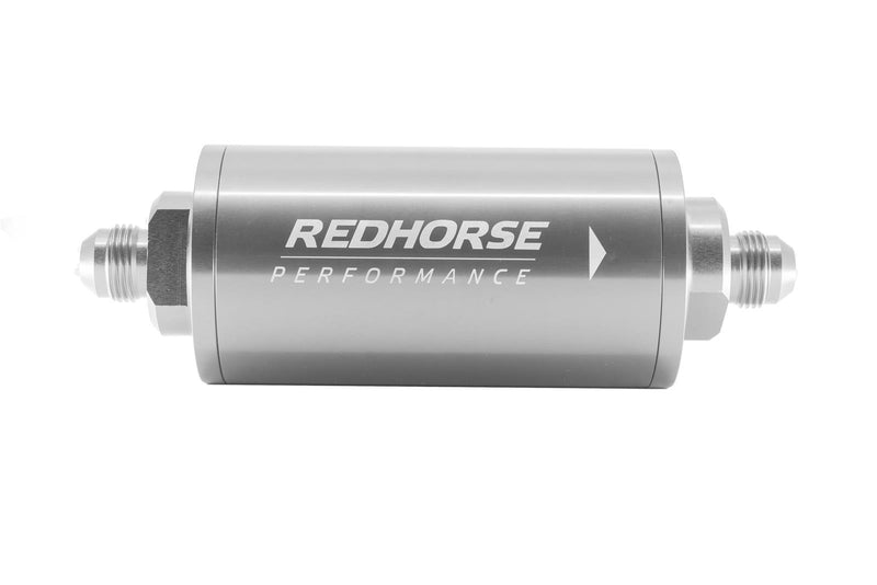 Redhorse Performance 4651-08-5 6" Cylindrical In-Line Race Fuel Filter - 08 AN - Clear