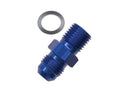 Redhorse Performance 8161-08-18-1 -08 male AN/JIC flare to M18x1.5 inverted adapter - blue