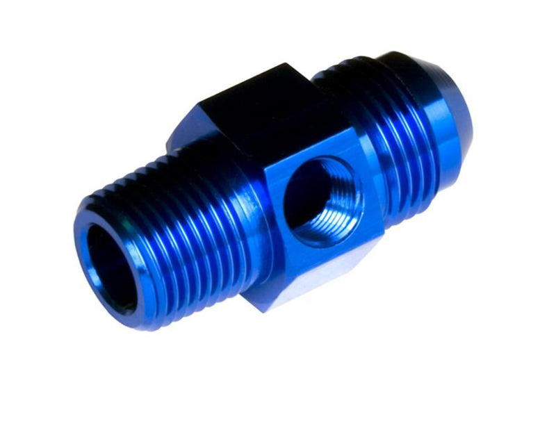 Redhorse Performance 9194-06-06-1 -06 Male AN/JIC to -06 (3/8") NPT Male with 1/8" NPT Hex - Blue