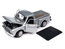 Auto World 1:18 Scale 1968 Chevy C10 Stepside Silver Pickup Truck Diecast Model AW324/06